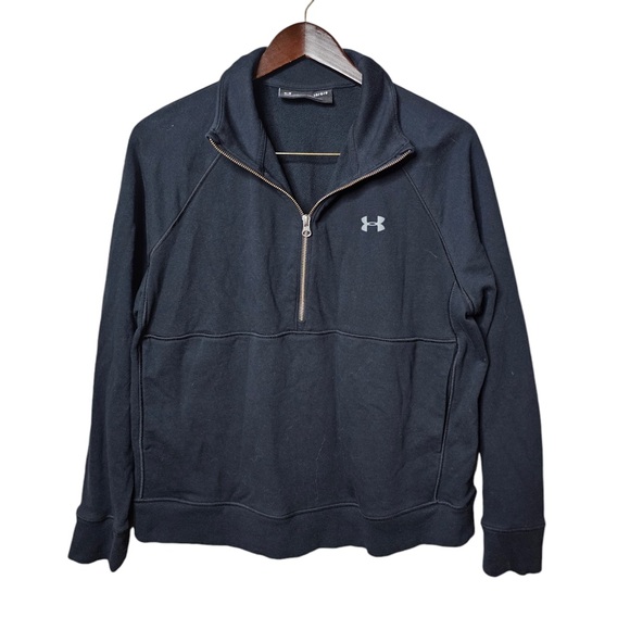 Under Armour Men's Black Half Zip Sweatshirt - Performance Pullover - Picture 2 of 5